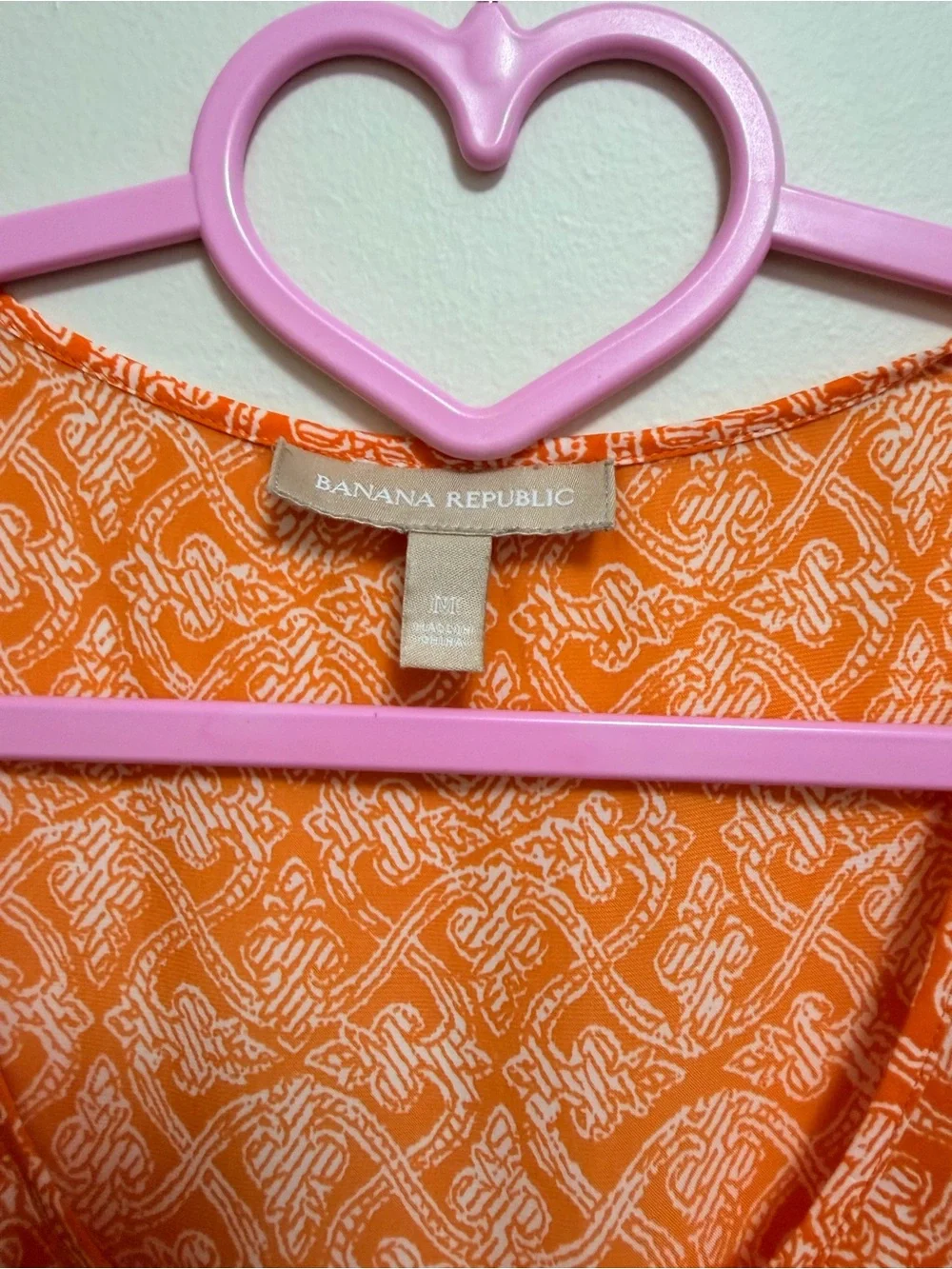 Banana Republic Orange Patterned Sleeveless Tiered Tank